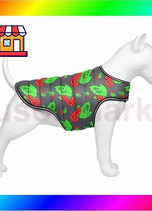 Bs курточка-накидка для собак best mix waudog clothes, малюнок "калина", xs, а 26 см, b 33-41 см, з 18 bas77/n