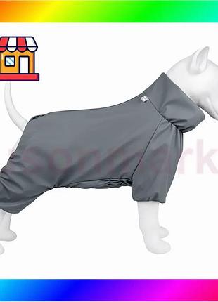 Bs дощовик для собак best mix waudog clothes, водонепроникний, s40, 56-59 см, с 37-40 см, сірий bas77/n