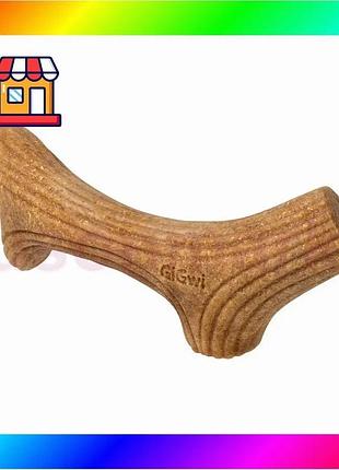 Bs іграшка для собак best mix рог жувальний gigwi wooden antler, дерево, полімер, m bas77/n