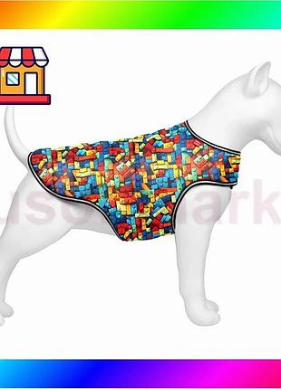 Bs курточка-накидка для собак best mix waudog clothes, рисунок "блоки", s, а 32 см, b 41-51 см, с 25-3 bas77/n