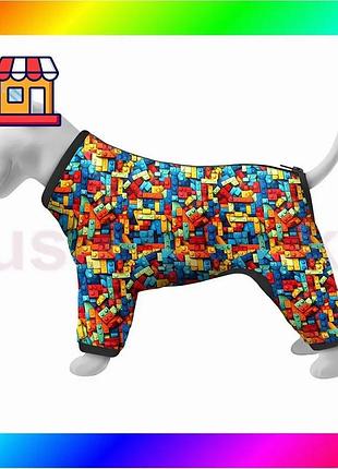 Bs ветровка для собак best mix waudog clothes, рисунок "блоки", l50, в 70-74 см, с 47-50 см bas77/n