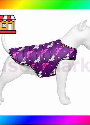 Bs курточка-накидка для собак best mix waudog clothes, рисунок "чудо-женщина фиолет", xxs, а 23 см, b bas77/n
