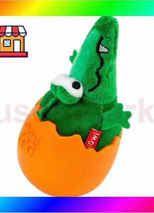 Bs іграшка для собак best mix крокодил-неваляшка з пищалкою gigwi egg, текстиль, гума, 14 см bas77/n