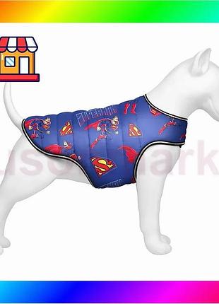 Bs курточка-накидка для собак best mix waudog clothes, малюнок "сила супермена", xl, а 47 см, b 68-80 bas77/n