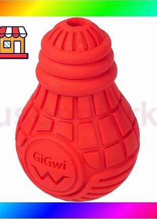 Bs іграшка для собак best mix лампочка гумова gigwi bulb rubber, гума, m, червона bas77/n