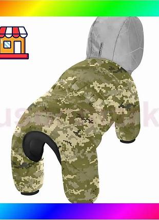 Bs комбинезон для собак best mix waudog clothes, рисунок "милитари", l50, в 70-74 см, с 47-50 см bas77/n