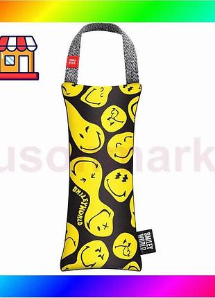 Bs игрушка для собак best mix waudog fun с пищалкой, рисунок "смайлы на черном", l, ш 11 см, дл 26 см bas77/n