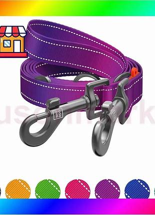 Bs повідець-перестібка для собак best mix waudog nylon mono, світловідбивний, м, ш 20 мм, дл 300 см, ф bas77/n