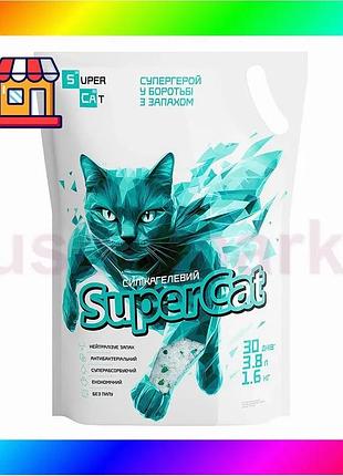 Bs силикагелевый наполнитель supercat best mix для кошачьих туалетов, 1,6 кг / 3,8 л bas77/n