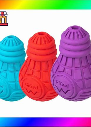 Bs іграшка для собак best mix лампочка гумова gigwi bulb rubber, гума, s, блакитна bas77/n