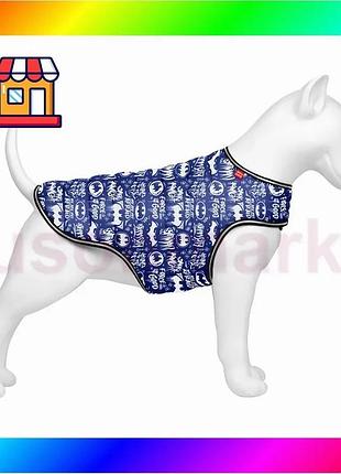 Bs курточка-накидка для собак best mix waudog clothes, рисунок "бэтмен бело-голубой", l, а 41 см, b 58 bas77/n