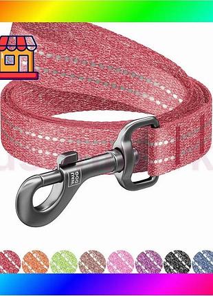 Bs поводок для собак best mix из восстановленного хлопка waudog re-cotton светоотражающий, ш 20 мм, дл bas77/n