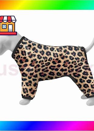 Bs ветровка для собак best mix waudog clothes, рисунок "леопард", xs22, в 30-34 см, с 19-21 см bas77/n