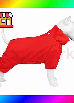 Bs дощовик для собак best mix waudog clothes, водонепроникний, s35, 47-51 см, з 35-39 см, червоний bas77/n