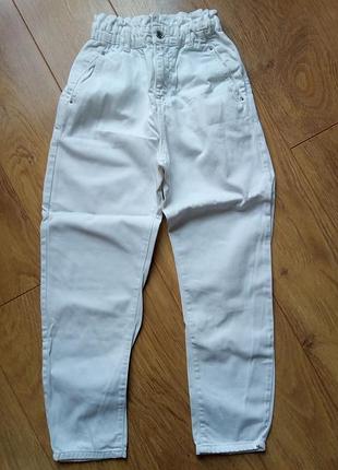 Белые котоновые брюки zara