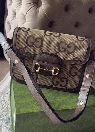 Сумка коричнева з канвас gg