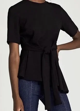 Блуза черная из крепа бренд zara размер м