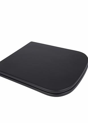 Сиденье для унитаза qtap tern 420х340х35 мм, matt black, с микролифтом, slim duroplast, quick release qt99hy2322mb
