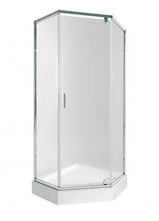 Набор qtap душевая кабина scorpio crm10995-ac6 clear 2120x900x900 мм + поддон diamond 309912 90x90x12 см с сифоном
