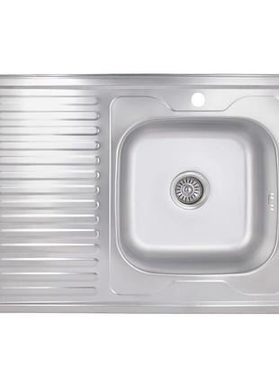 Кухонна мийка brinex 6080-r 0,6 мм satin (brin6080rsat06)