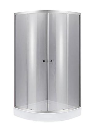 Lidz набор: душевая кабина latwa sc90x90.sat.low.dgr, полукруглая, стекло тонированное 4 мм + душевой поддон kapielka st90x90x14