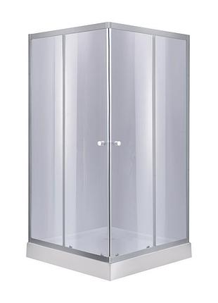 Набор lidz душевая кабина wawel sc90x90.sat.low.gr, стекло тонированное 4 мм + поддон mazur