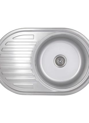 Кухонна мийка brinex 7750 0,8 мм satin (brin7750sat08)