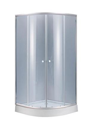 Душевая кабина lidz latwa sc90x90.sat.low.gr, стекло тон. 4 мм + lidz душевой поддон kapielka st90x90x14