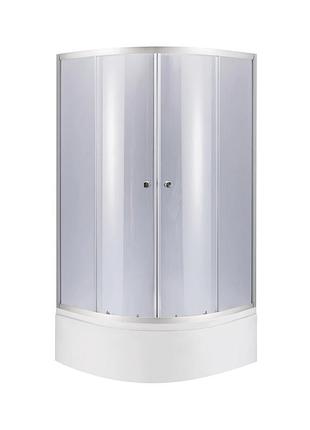 Душевая кабина latwa sc80x80.sat.high.gr полукруглая, стекло тон. 4 мм + душевой поддон kapielka st80x80x41, с панелью lidz