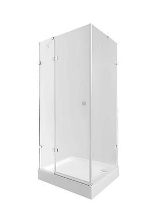 Набор qtap душевая кабина capricorn crm1018rc6 clear 2020x1000x800 мм + поддон tern 301812c 100x80x12 см с сифоном