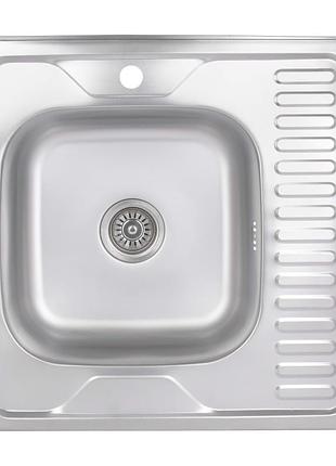 Кухонная мойка brinex 6060-l 0,6 мм satin (brin6060lsat06)