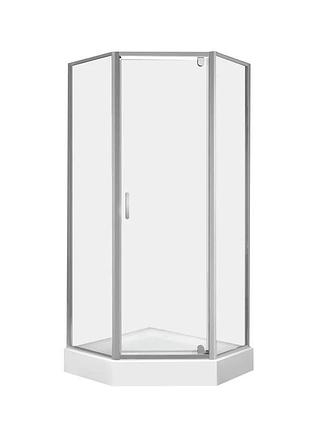 Набор qtap душевая кабина leo crm10995-ac6 clear 2020x900x900 мм + поддон diamond 309912 90x90x12 см с сифоном