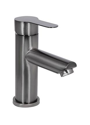 Змішувач для раковини brinex pure 001f низький gunmetal black bripur001fgrp