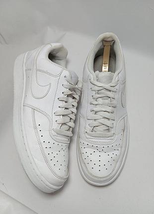 Кроссовки nike, белые, кожаные