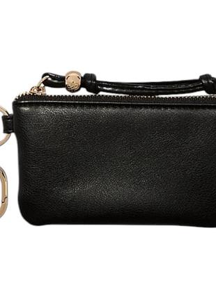 Кошелёк-монетница victoria’s secret zip coin purse keychain black