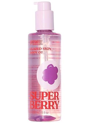 Укрепляющее масло для тела pink victoria’s secret super berry boosting body oil 236 мл