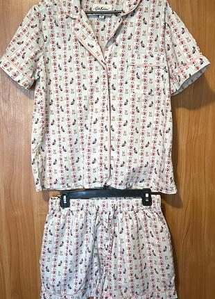 Піжамний комплект сорочка шорти cath kidston котон , з песиками , м