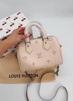 Жіноча сумка преміум speedy bandouliere 20 purple multicolor monogram cream