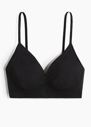 Безшовний мʼякий бюстгальтер м h&m чорний бра чорний жіночий топ
