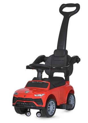 Машинка bambi racer 2в1 с родительской ручкой и музыкальными эффектами красная