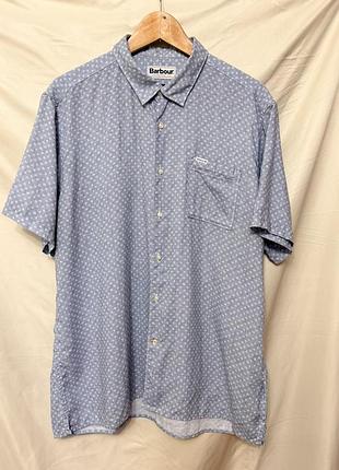 Сорочка barbour чоловіча блакитна 70% lyocell 30% linen regular fit