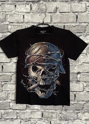 Футболка hard rock chang music merch 3d print y2k skull bones skeleton майка рокерская байкерская готическая металл череп скелет светится рок мерч