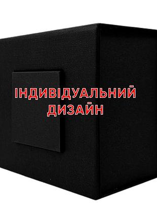 Подарочная картонная коробочка для часов черная индивидуальный дизайн