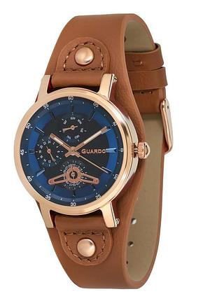 Чоловічий годинник guardo 011265-5 brown-cuprum-blue