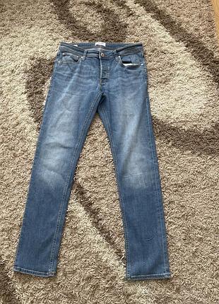 Джинси чоловічі jack & jones glenn сині slim fit