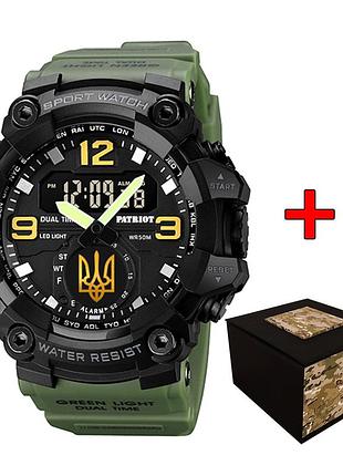 Часы наручные patriot 003aguagd трезубовые золото зеленые + коробка.