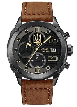 Часы наручные awarder 016 тризуб золото black-brown