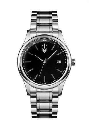 Часы наручные awarder 023 silver-black трезубец серебро