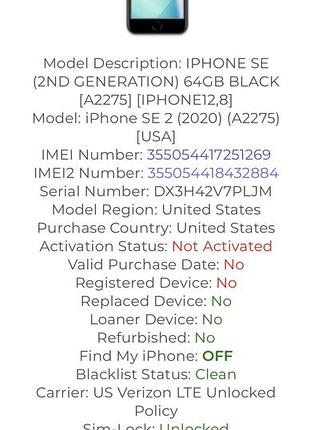 Новий iphone se 2020 64gb black neverlock 7