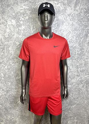 Nike dri-fit спортивный костюм m размер красный